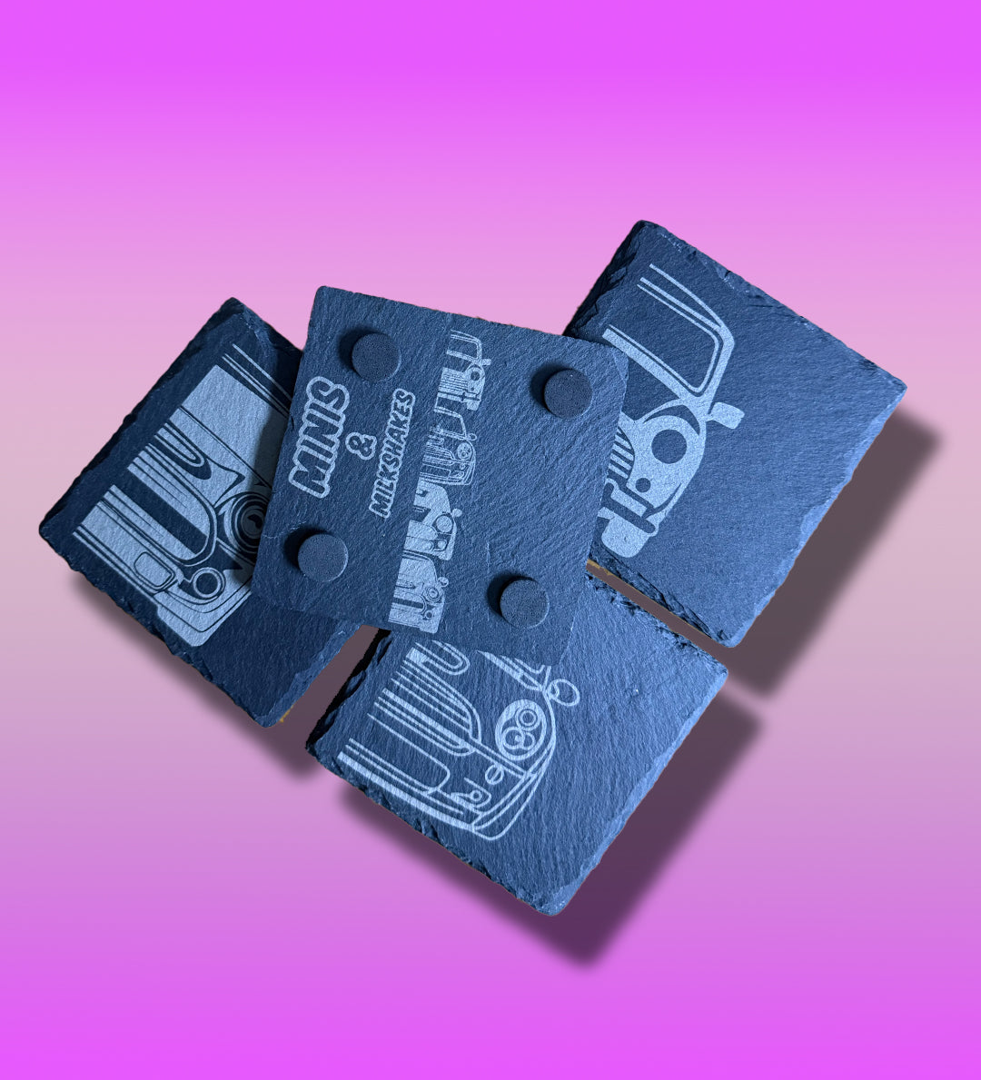 Minis & Milkshakes slate coasters